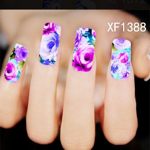 3 for $12 NWT Nail Art Tattoo, Red & Pink Peonies - Picture 5 of 6